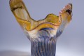 Yellow and Blue Blown Glass Vessel
