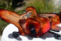 Red Lilly Glass Sculpture